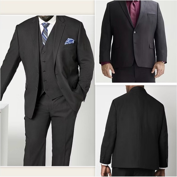 Shaquille O'Neal XLG Mens Stretch Fabric Classic Fit Big & Tall Suit Jacket 54S